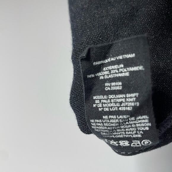 Theory Dolman Short Sleeve Shift Dress Pale Stripe Knit Short Sleeve Career M - Picture 10 of 10